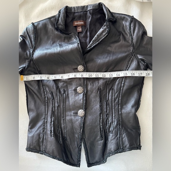 DANIER Y2K black leather Jacket size XS - Picture 9 of 15